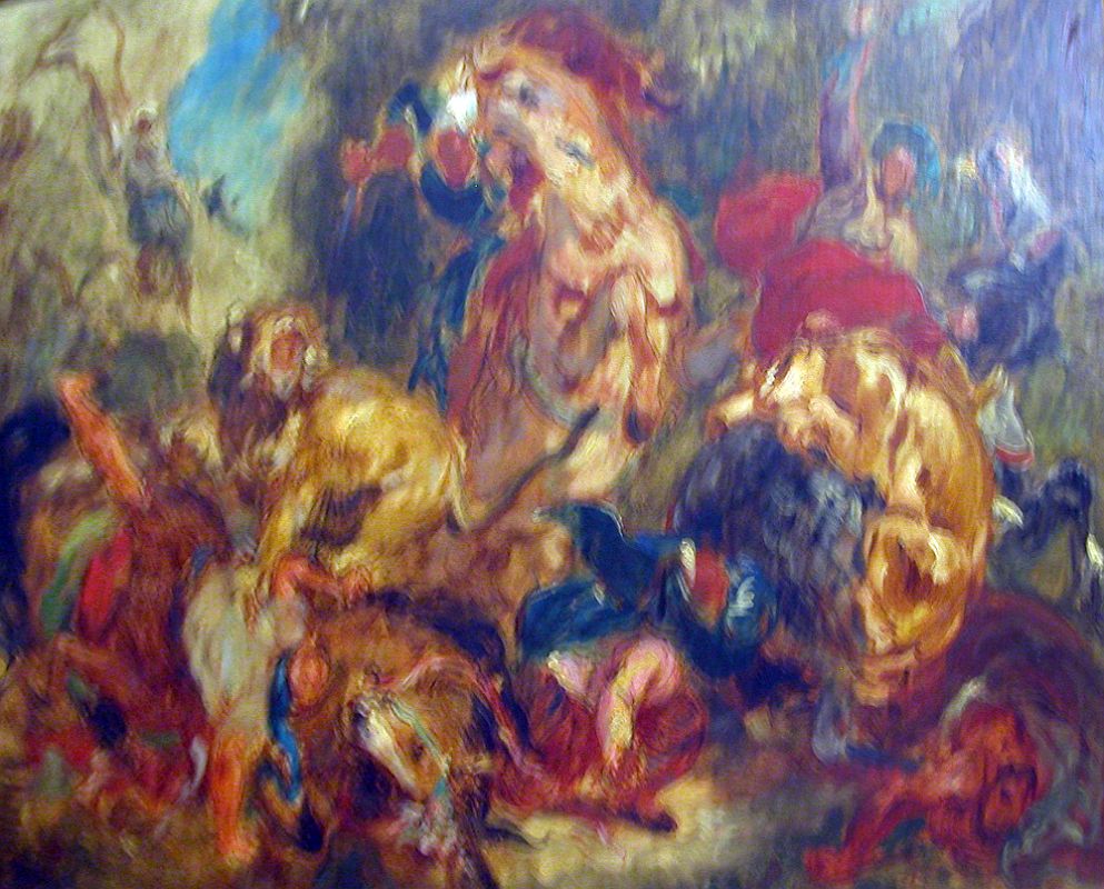 Paris Musee d'Orsay Eugene Delacroix 1854 The Lion Hunt Chasse aux lions 